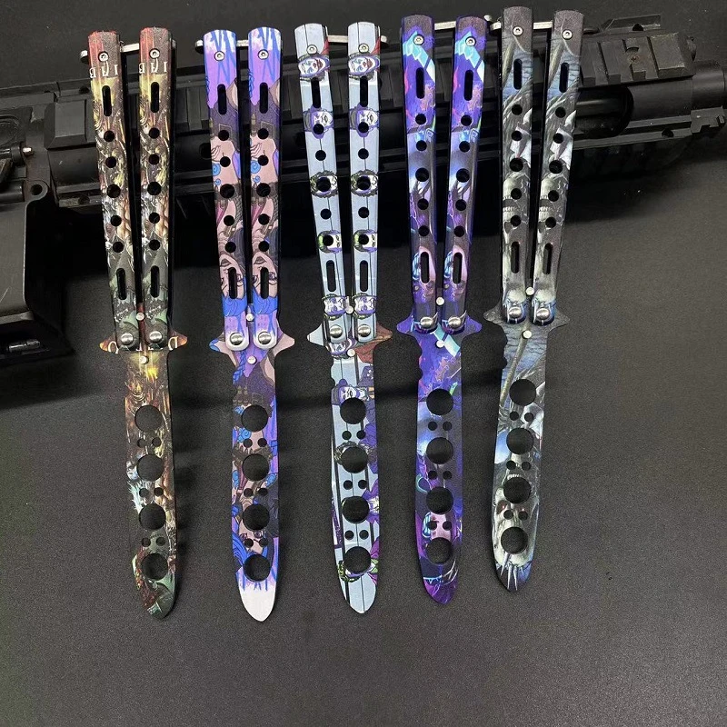 

1pc Folding Knife Portable Butterfly Knife CSGO Balising Trainer Stainless Steel Pocket Exercise Knife Outdoor Game TrainingTool