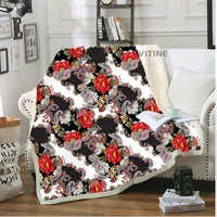 new funny sofa bed blanket super soft warm bandana paisley 3d print cover fleece throw blanket b48