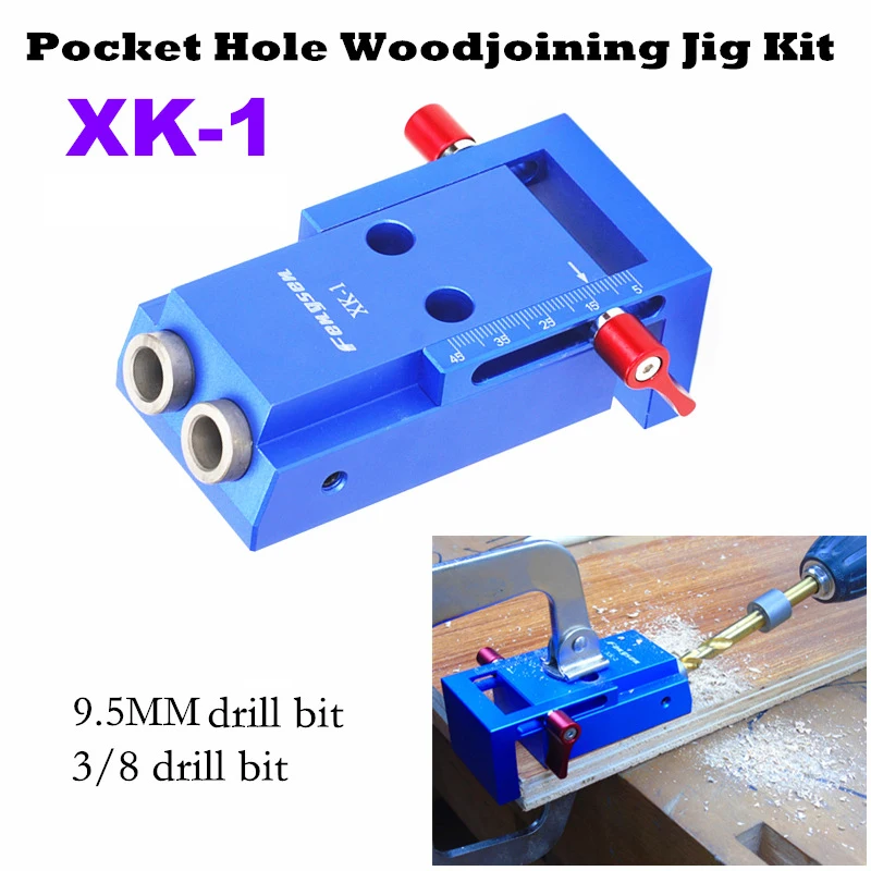 Pocket Hole Woodjoining Jig Kit 9.5mm Location Drill Bit Brocas Herramientas Para Marcenaria Carpenter Woodworking Hand Tools