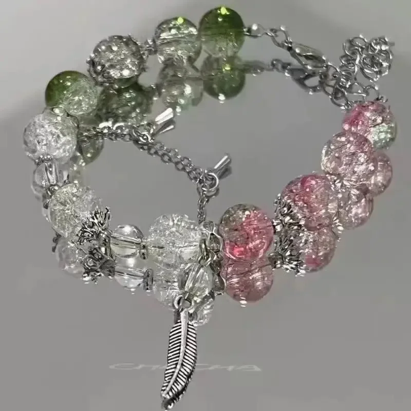 Элегантный роскошный нишевый женский браслет Зеленое поле Королева Бабочка