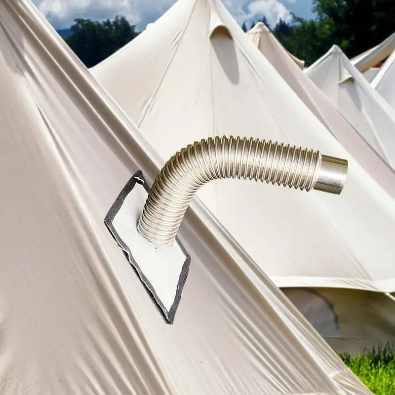 

Camping Wood Stove Pipe Stainless Steel Flexible Flue Exhaust Stove Pipe Adjustable Ducting Dryer Vent Hose 50*6cm