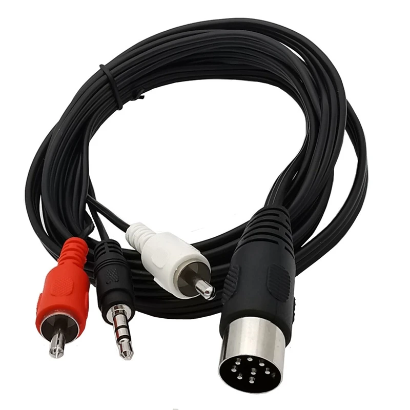 Фото НОВЫЙ DIN 8-контактный штекер DIN 8P к DC3,5 мм + 2RCA штекерный женский кабель Lotus для аудиооборудования, плеер, усилитель, приемник, оборудование №2