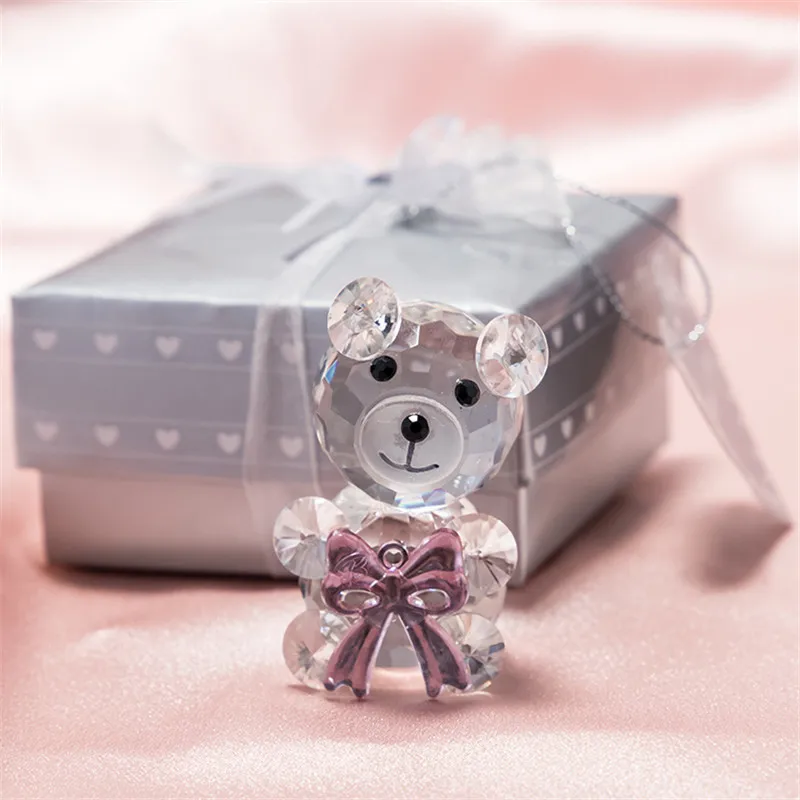 

Valentines Day Gift To A Girl Crystal Glass Bear Artificial for Boyfriend Wedding Gift for Guests Baby Souvenirs Party Favors