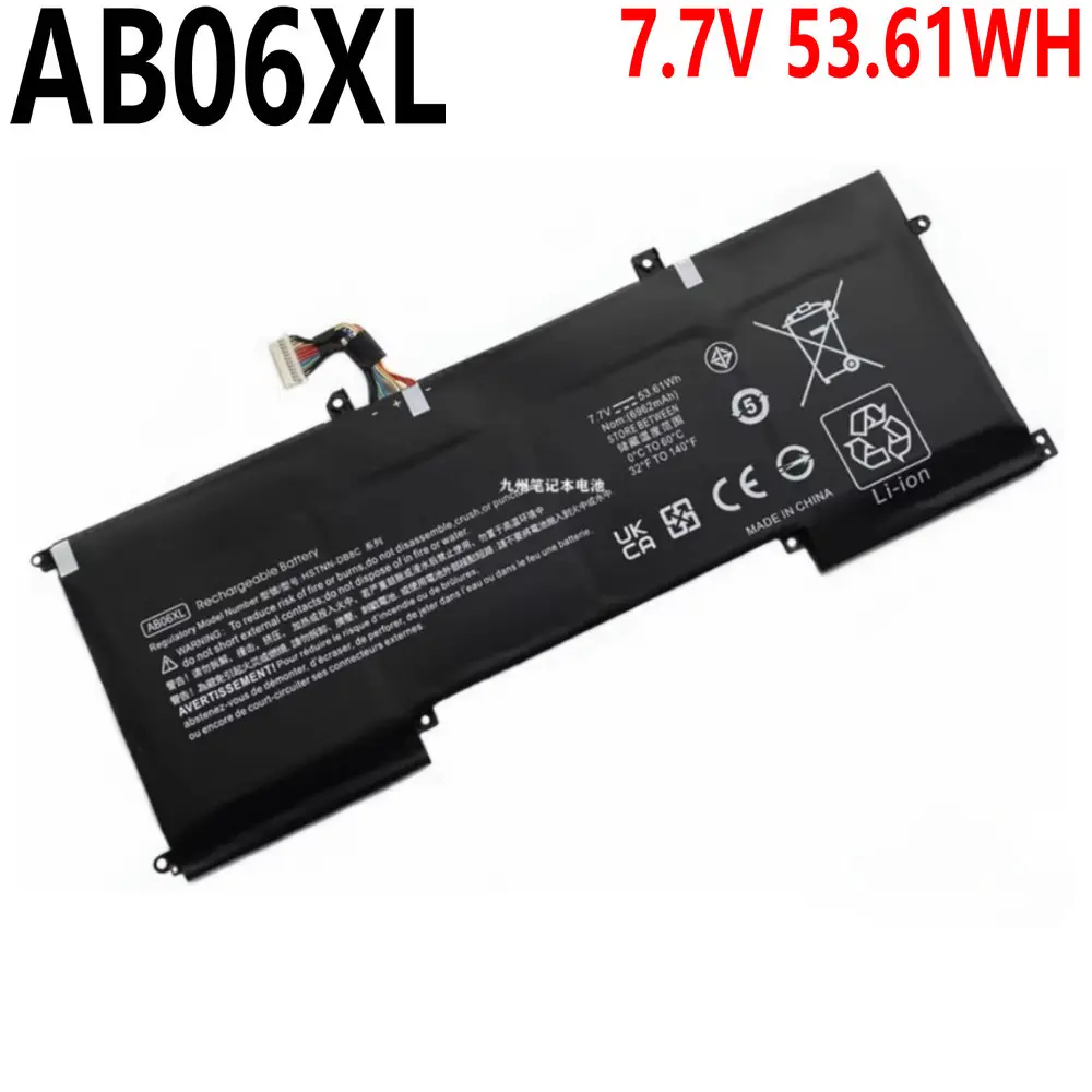 

AB06XL батарея для HP ENVY 13-AD019TU 13-AD020TU 13-AD106TU 13-AD108TU TPN-I128 HSTNN-DB8C 921408-2C1 921438-855 7,7 V 53.61WH