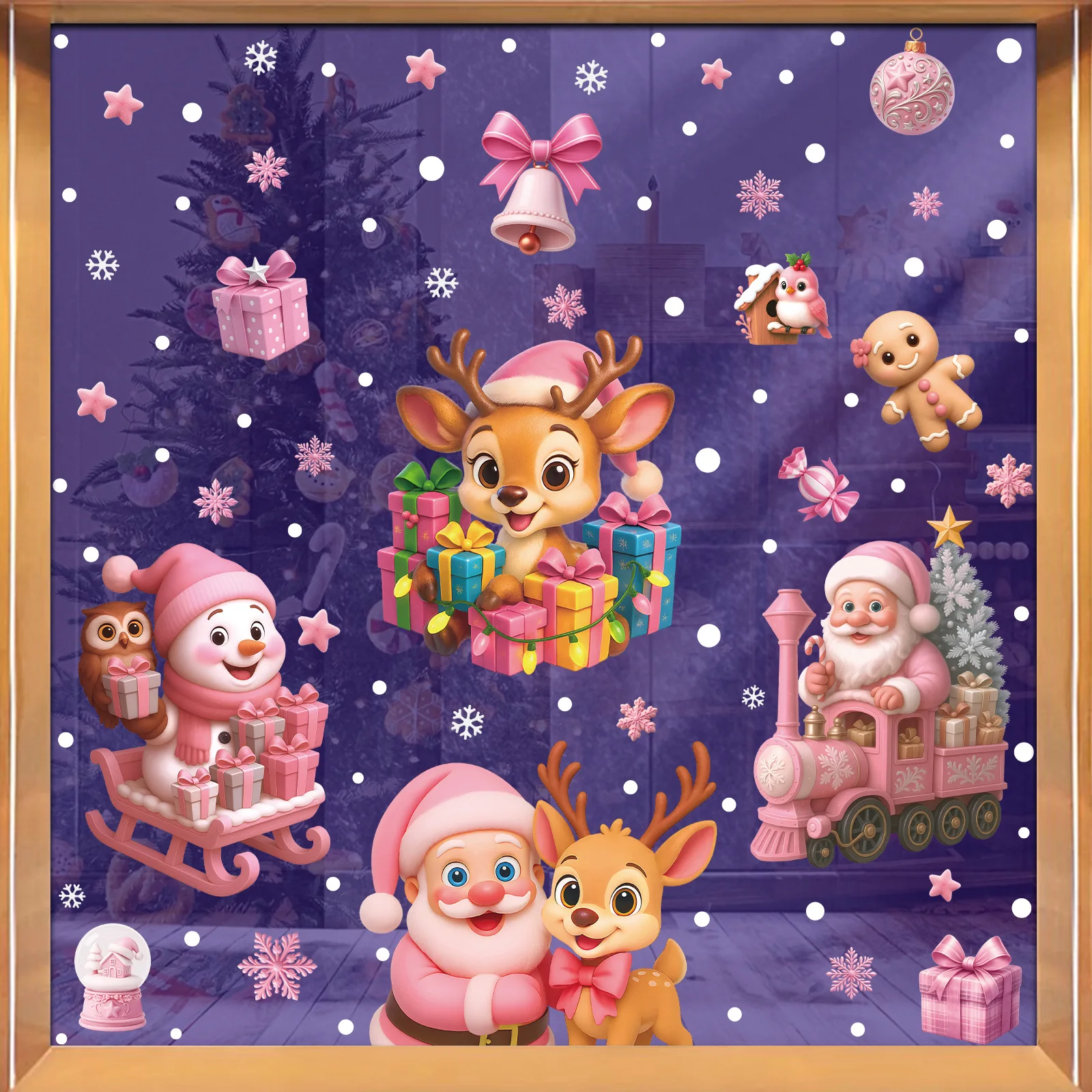 

Рождественские наклейки на окно