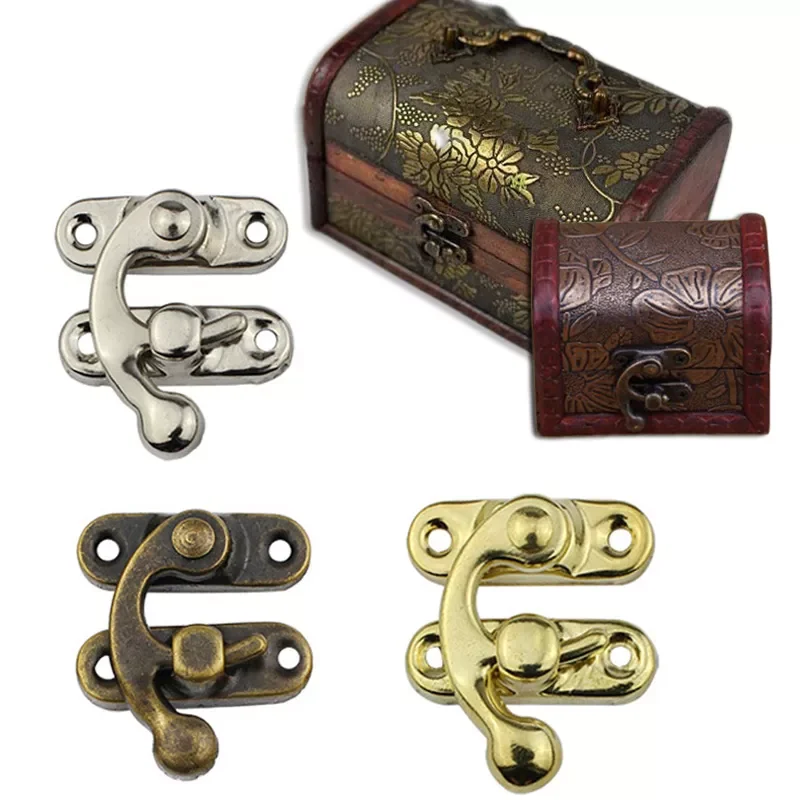 

Pcs Hook Gift Metal Lock Decorative Hasps with screws Buckle Accessories With Screws Small Antique Home Improvement