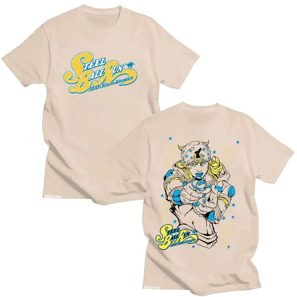 Футболка с изображением Джонатана Джостара из аниме Jojo Bizarre Adventure STEEL BALL RUN, мужская и женская одежда, повседневные хлопковые футболки с короткими рукавами (art.: 3920db89cfe7a) - 3920db89cfe7a