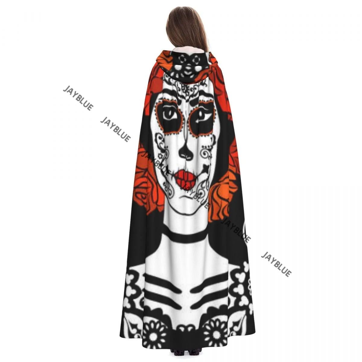 Двусторонняя накидка-накидка унисекс с капюшоном для взрослых вампиров сахарный