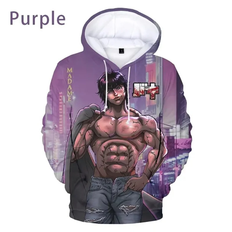 

Fighting Anime Baki 3D Printed Hoodie Men Fashion Sweatshirt Baki Hanma Yujiro Hanma Outwear Handsome Hip Hop Pullover Coats