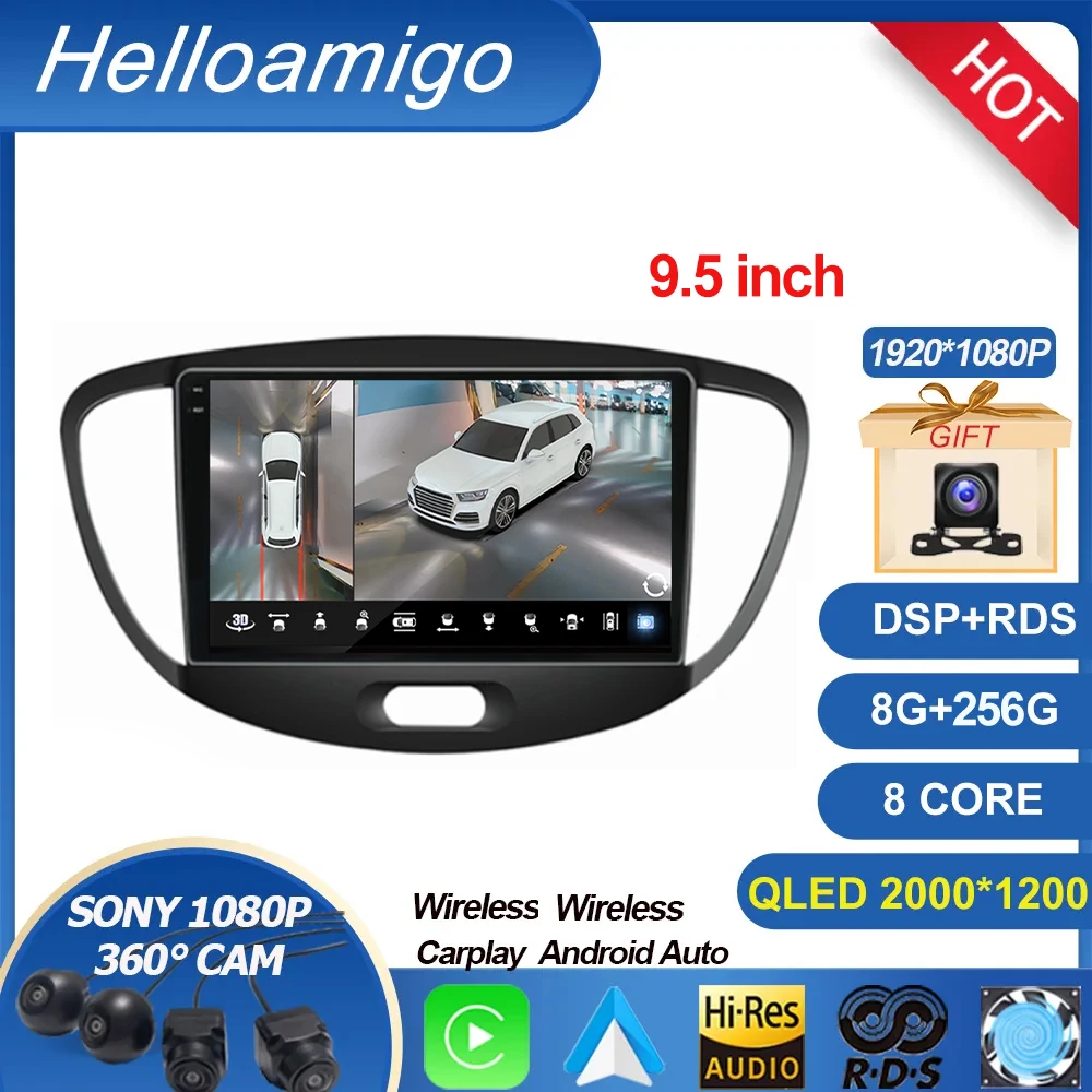 2K для Hyundai Grand I10 2007 2008 2009-2013 Автомобильный радиоприемник GPS Мультимедиа Carplay Auto Android