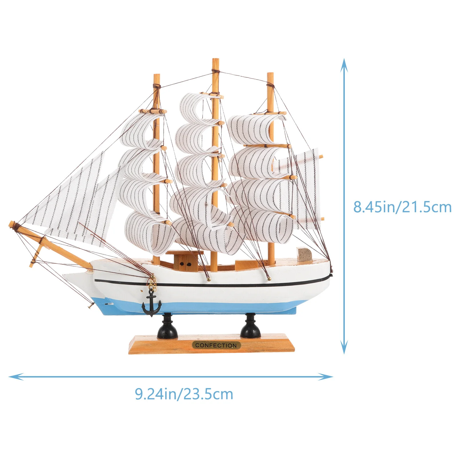 

Indoor Decor Wooden Sailboat Decoration Decorate Sailing Canvas Home Supplies Miniature Model Office