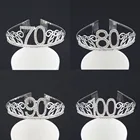 Тиара женская для дня рождения, повязка на голову с короной 70, 80, 90, 100, для праздвечерние вания дня рождения, украшение для вечеринки, подарок