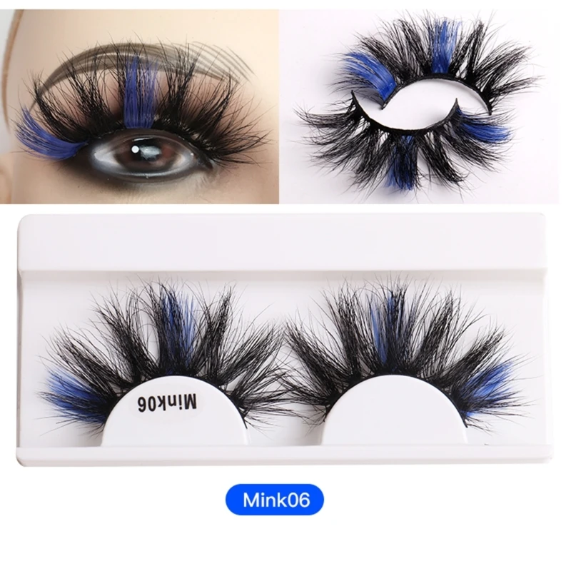 

1pair Natural Look Colored Eye Lashes Extension Mink for Women Volume Lashes