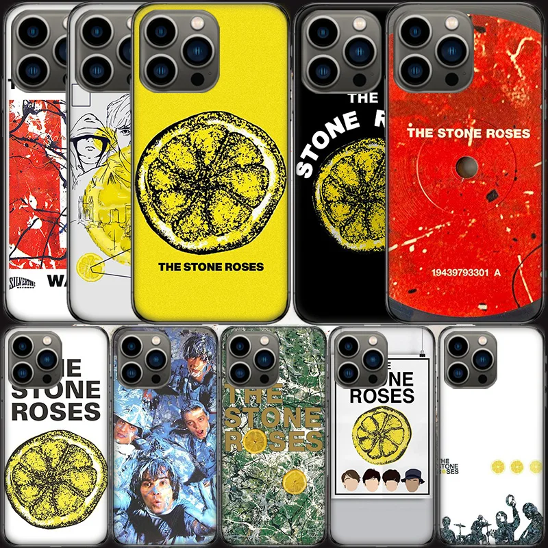 Чехол для телефона Stone-R-Roses Apple Iphone 16 15 Plus Soft 13 12 Mini Cover 11 14 Pro Max Capa 8 7 SE Shell Coque Silicone TP