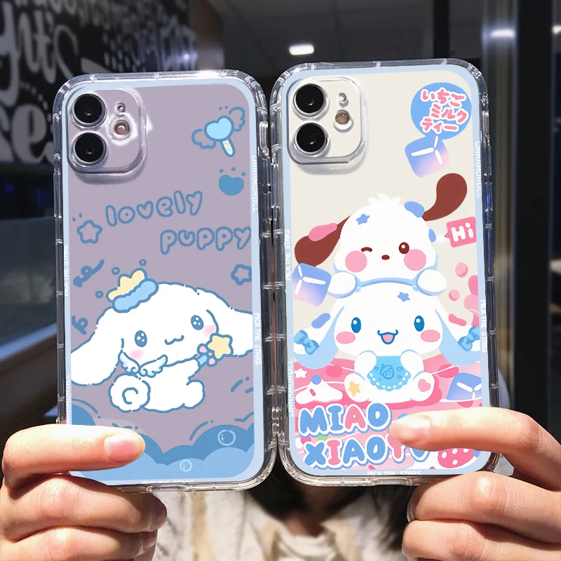 

Kulomi Sanrio Cinnamoroll Phone Case For Apple iPhone 14 13 12 Mini 11 XS Pro Max X XR 8 7 6 Plus 5 SE Transparent Cover