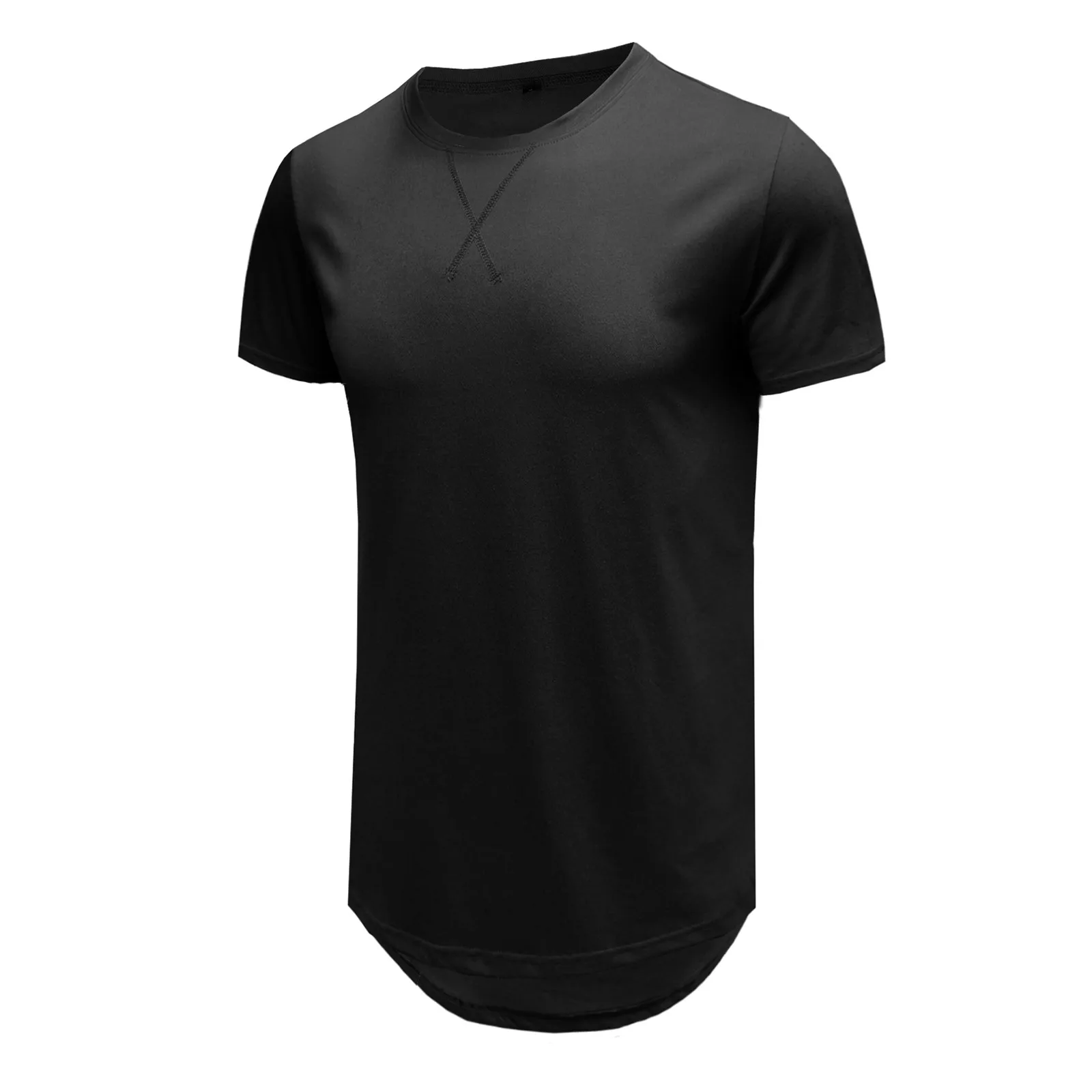 

Однотонные мужские футболки, европейские и американские Летние повседневные хлопковые футболки в стиле хип-хоп с круглым вырезом, спортивн...