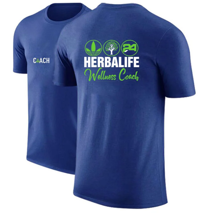 

HERBALIFE WELLNESS Logo Custom Summer Comfortable Men Print T-shirts Sleeve O-neck Solid Color Decal Loose Tshirt Casual Men Tee