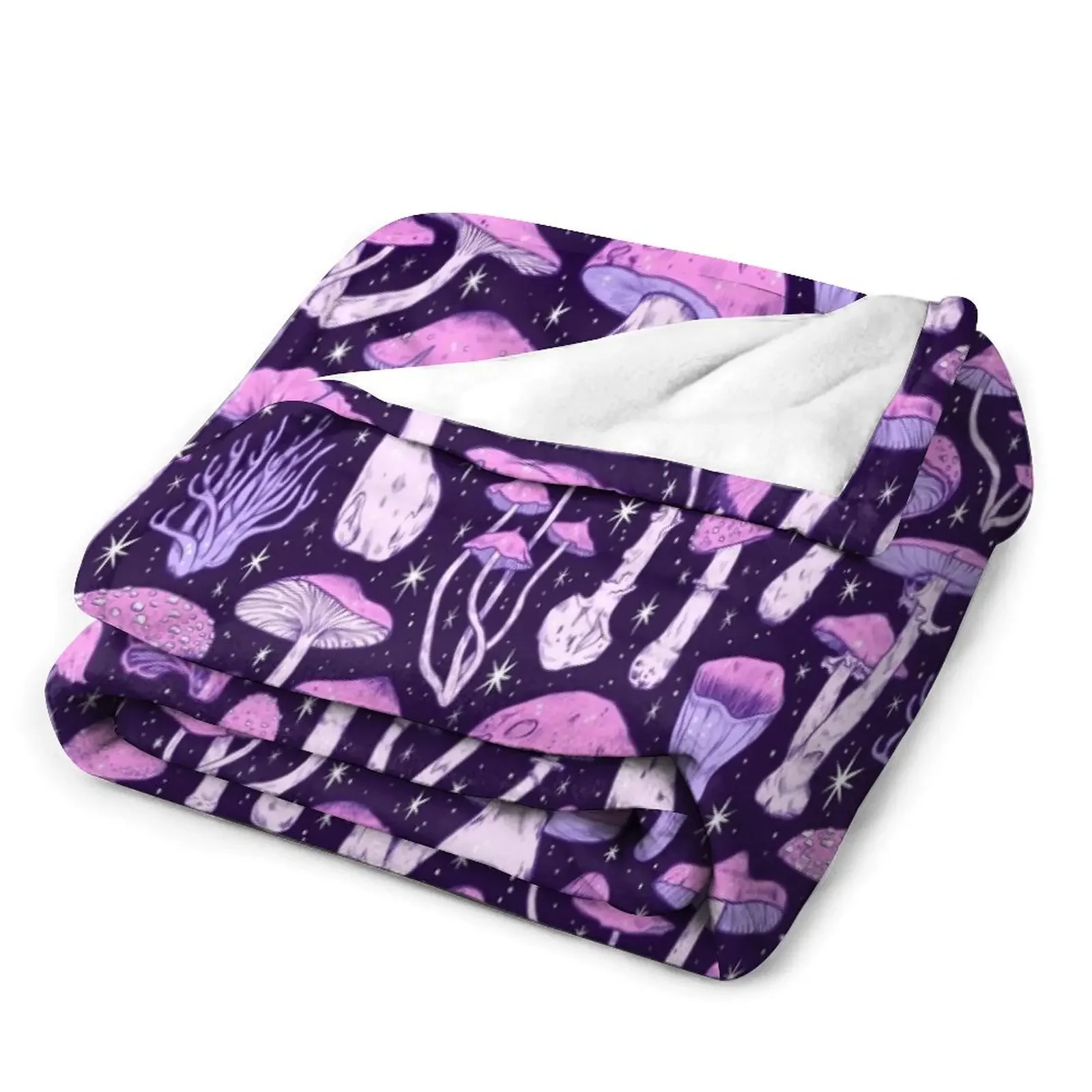 Королевские грибы темно-фиолетовое одеяло роскошные утолщенные клетчатые