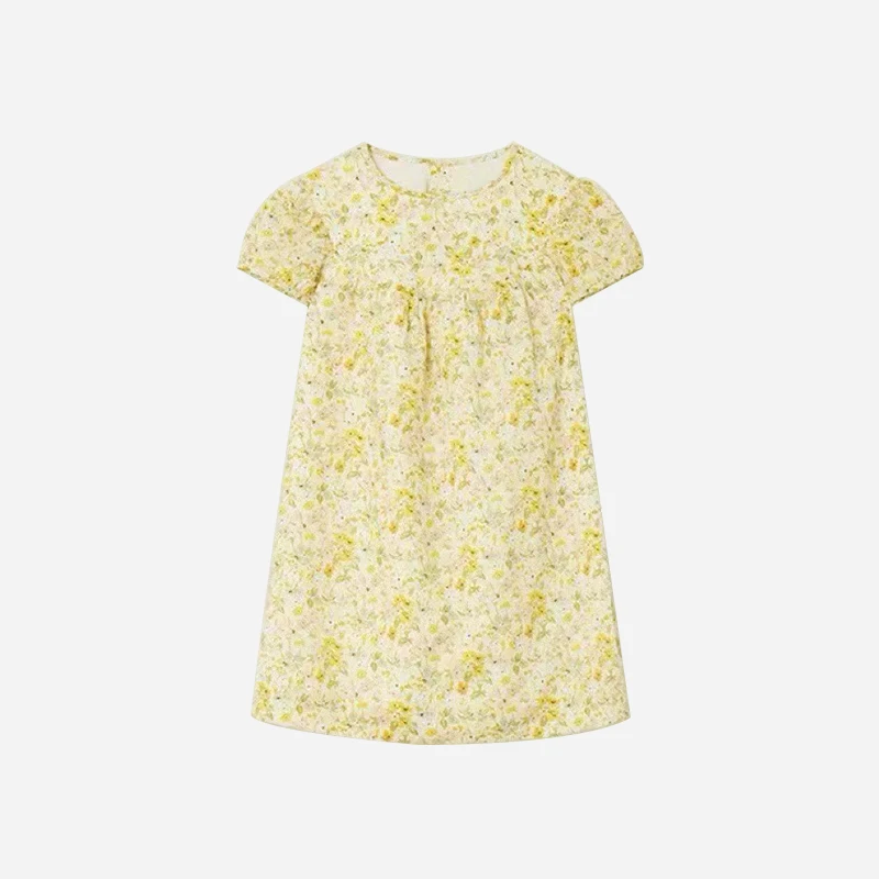 

NIGO Girls Summer Floral Broken Flower Print Crew Neck Short Sleeve Dress #nigo31722