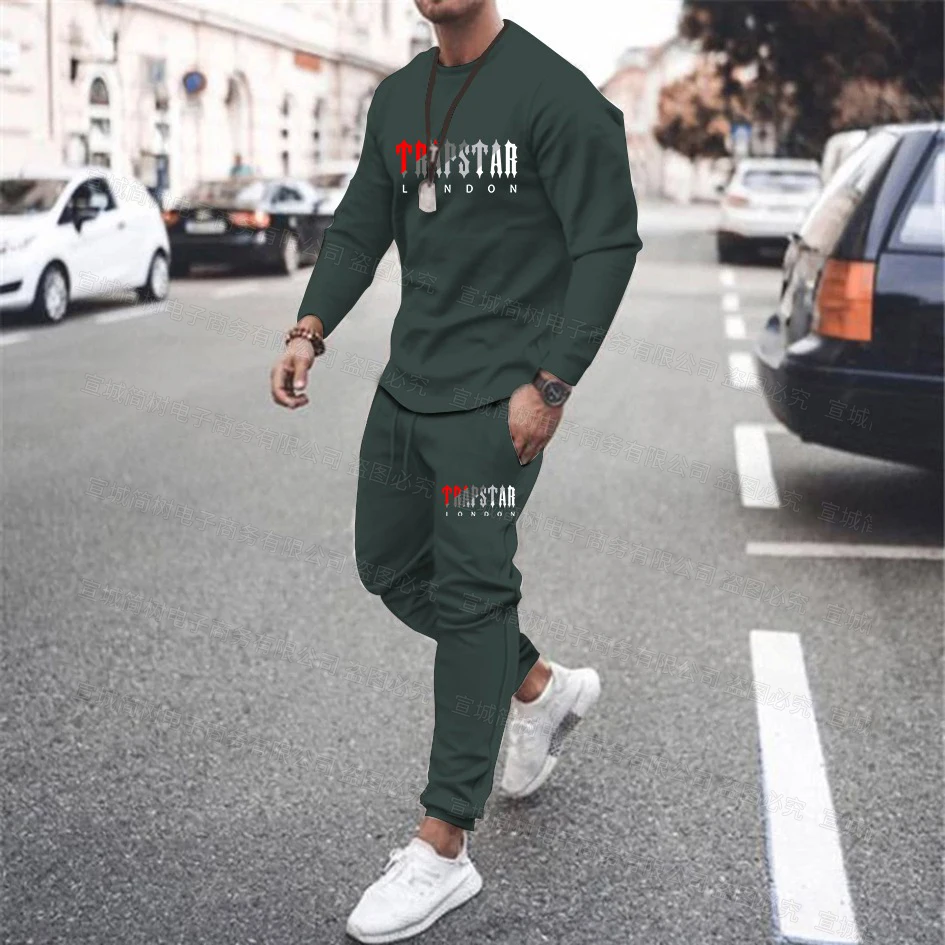 

Man Sweatants Sets Gentleman Sportswear Long Sleeved T-Shirt Casual Pans Men's Tracksuit Jogging Set 2 Pieces