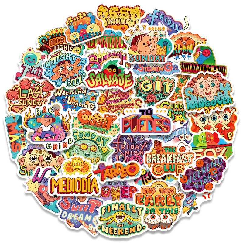 

10/30/50pcs Graffiti Text Stickers Inspirational Phrases Famous English Slogans Stickers Creative Text Stickers