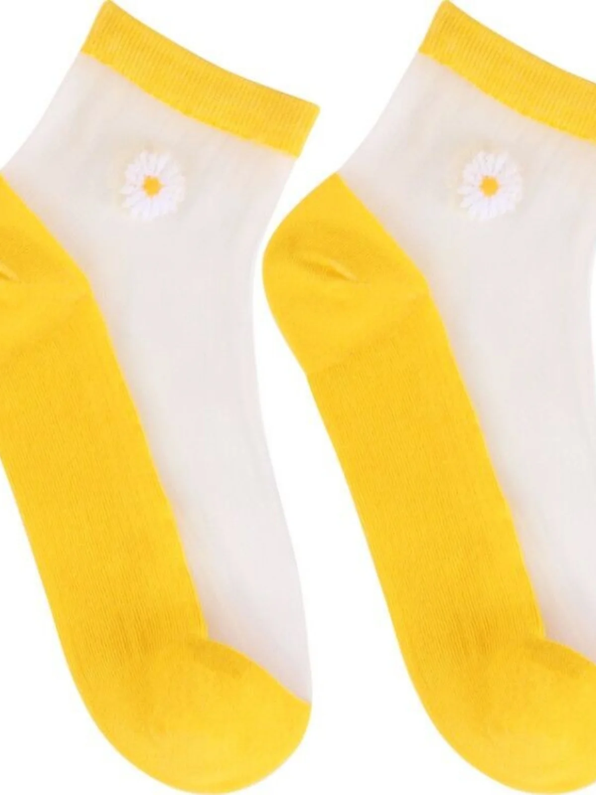 Daisy Socks Women's Ins Fashionable Summer Hollow Breathable Women Thin Glass Silk Crystal Invisible Boat