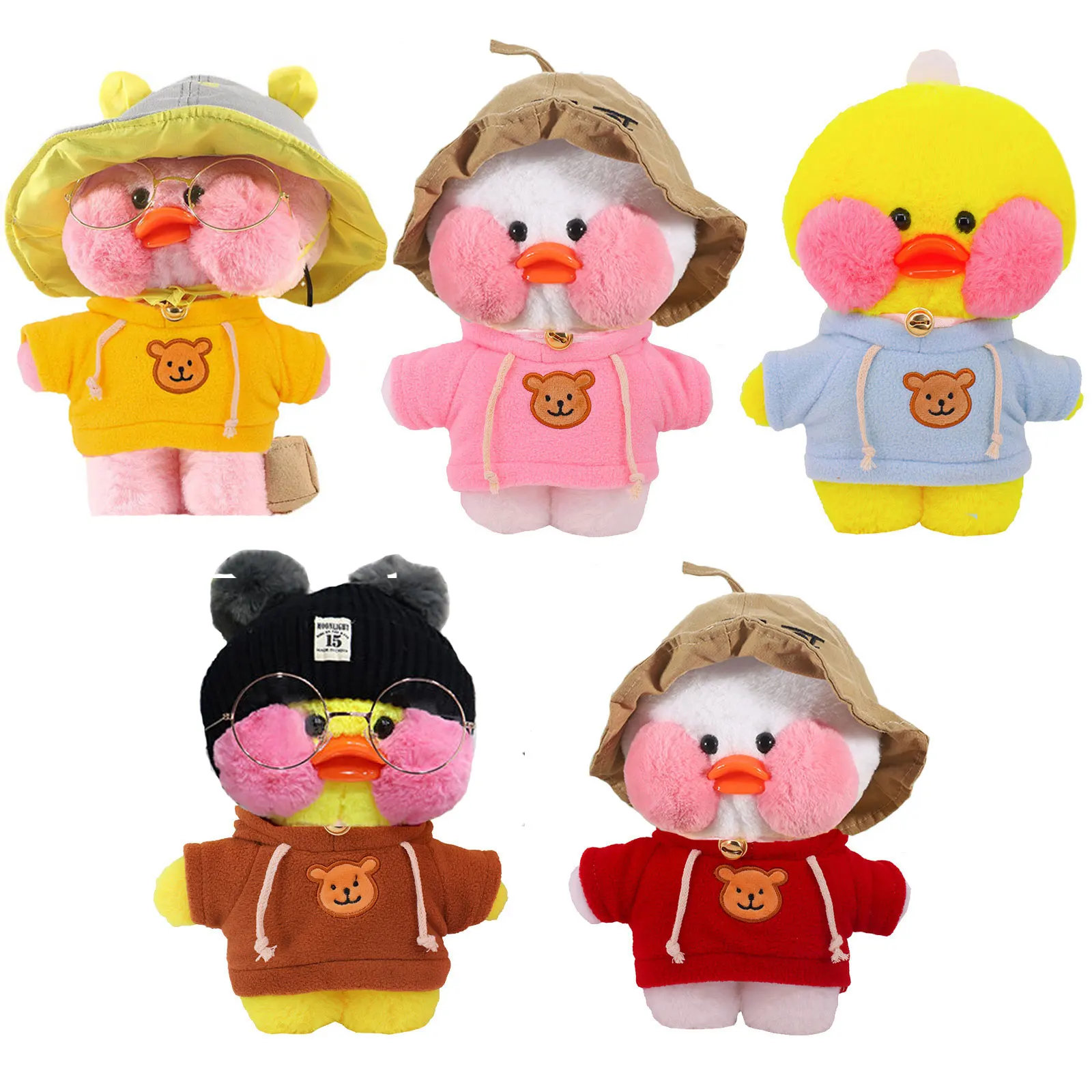 

Clothes For 30cm Lalafanfan Duck Yellow Stuffed Soft Animal Plush Dolls For Children Fluffy Cute Duck Changeable Clothes Gift