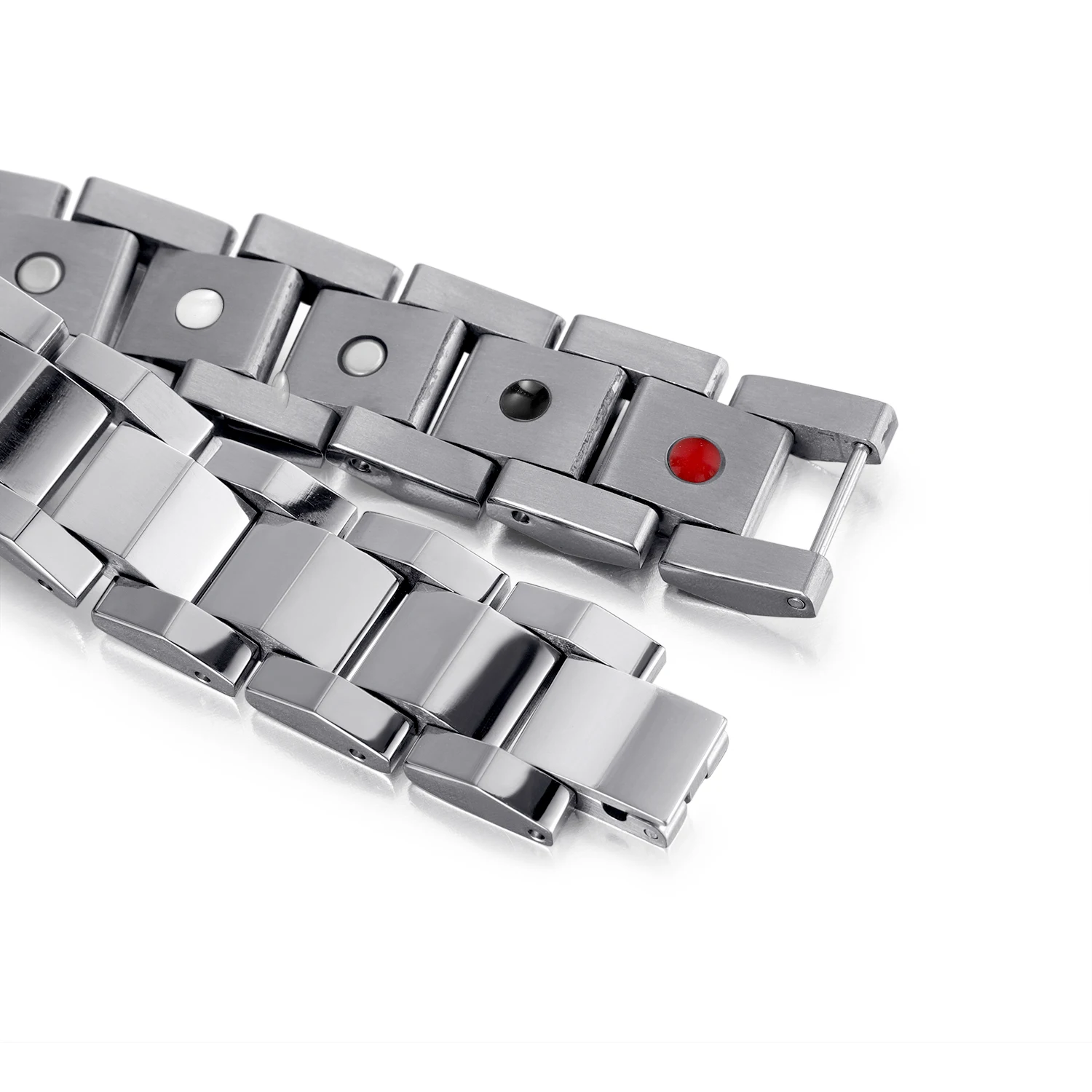 Welmag Titanium Bracelet For Men 2pc Sold 4 Elements For Arthritis Pain Healing Bracelet Mirror Finish Design Free Shipping