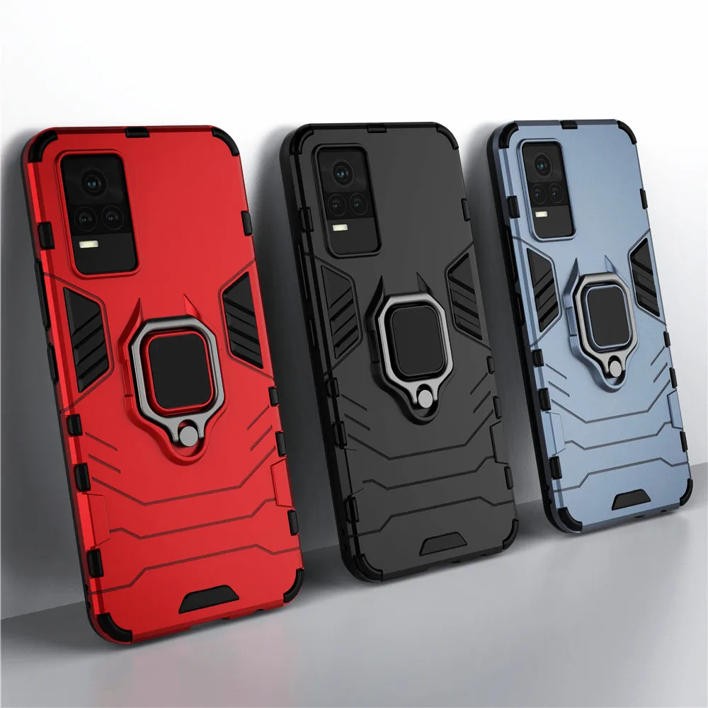 

VIVO V21E Coque Shockproof Armor Case For VIVO Y21S Y21 V21E 5G X70 Pro Plus Ring Stand Phone Cover For VIVO S10 Pro Y53S 4G