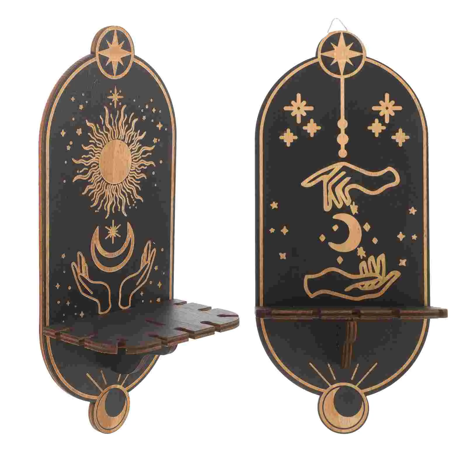 

2pcs Exquisite Crystal Sphere Stand Wall Hanging Display Holders Bohemian Wall Shelf