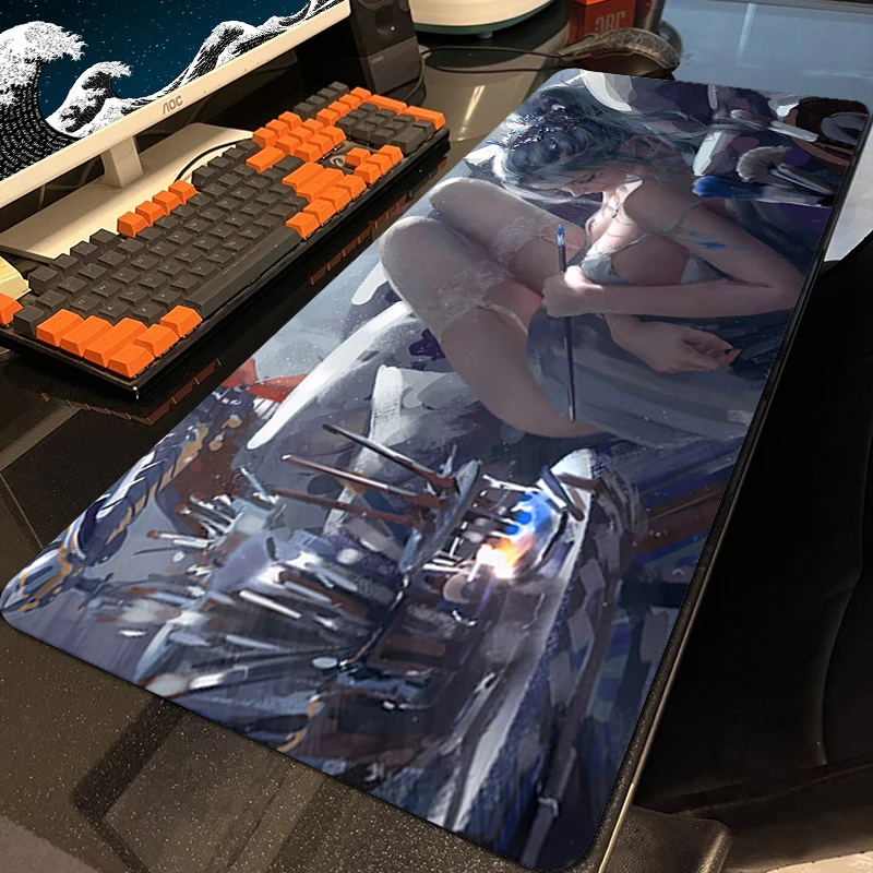 

Настольный коврик для мыши для девушек, большой коврик для мыши, игровой резиновый коврик для игрового ноутбука с изображением героев мультфильма «Гаст лезвие принцессы», клавиатуры