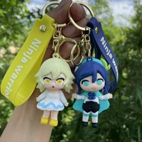 genshin impact keychain lumine amber aether diluc barbatos paimon key chain xiao dori ye lan yae shenhe morax collei keyring