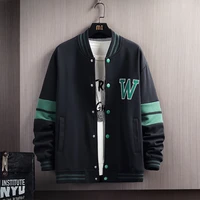 fashion trend streetwear new style stitching embroidery w letter oversized baseball uniform men female bomber jacket