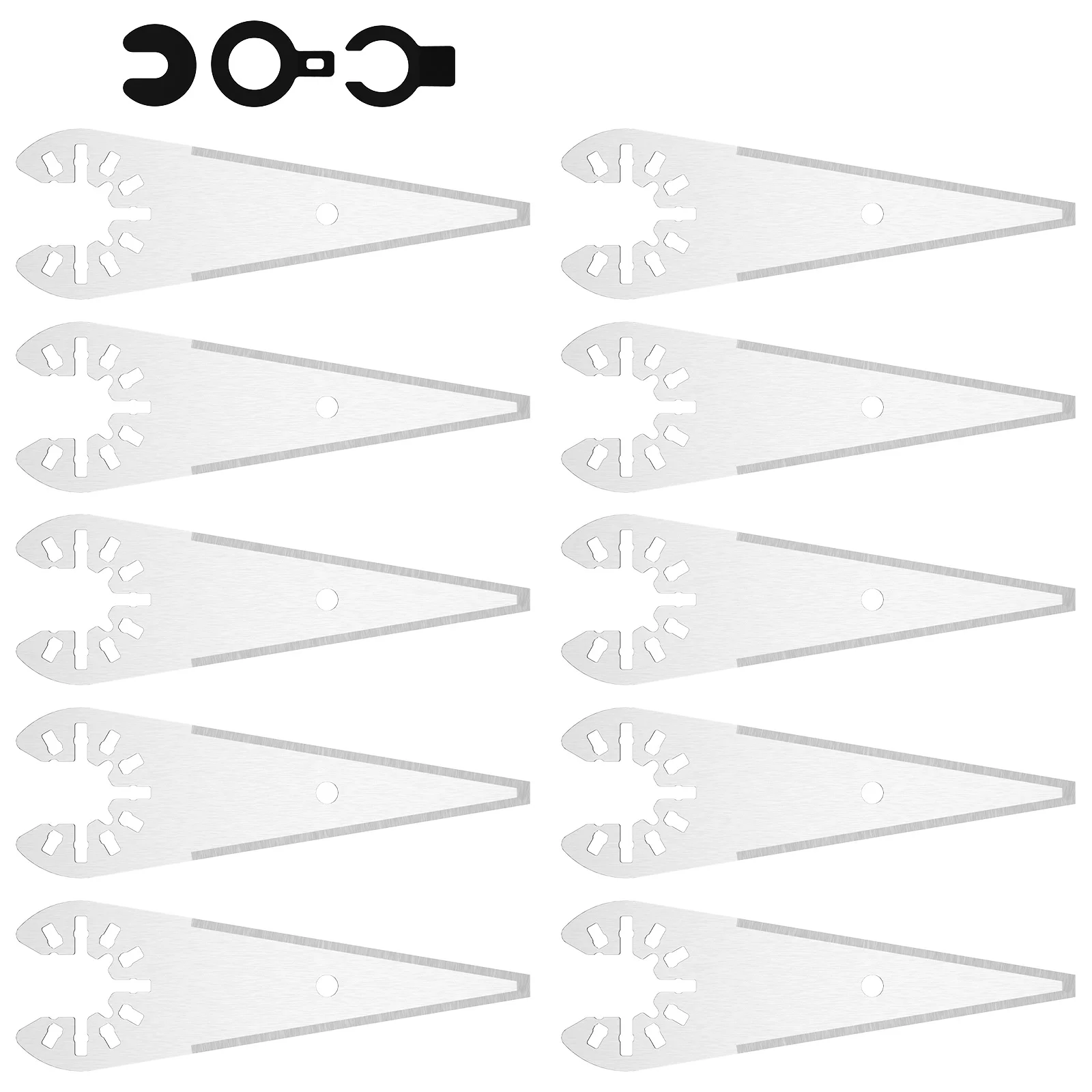 

10 шт. Осциллирующий Инструмент, скребок из нержавеющей стали, острый Мультитул, скребок, лезвие, износостойкий конический скребок с адаптерами для