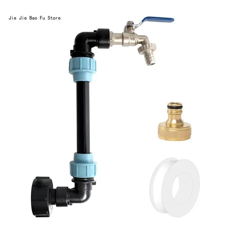 

E8BD Gooseneck Outlet Tap IBC Container Adapter for Water IBC 3/4 Inch Tap