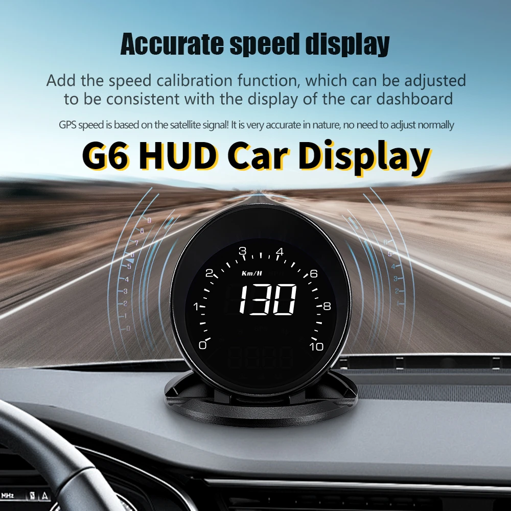 

GPS G6, спидометр HUD, автомобильное направление вождения, отображение времени на лобовом стекле, автомобильные аксессуары, совместимы со всеми...