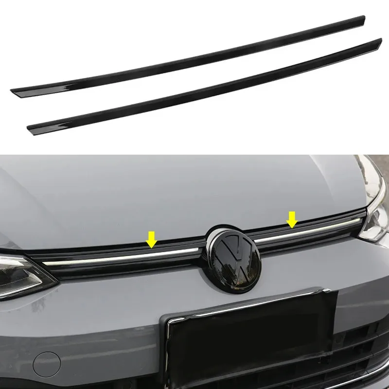 2X do VW Golf 8 MK8 2020 2021 2022 2023 Samochodowa kratka przedniego zderzaka Listwa ozdobna z tworzywa ABS Pokrowce Akcesoria samochodowe