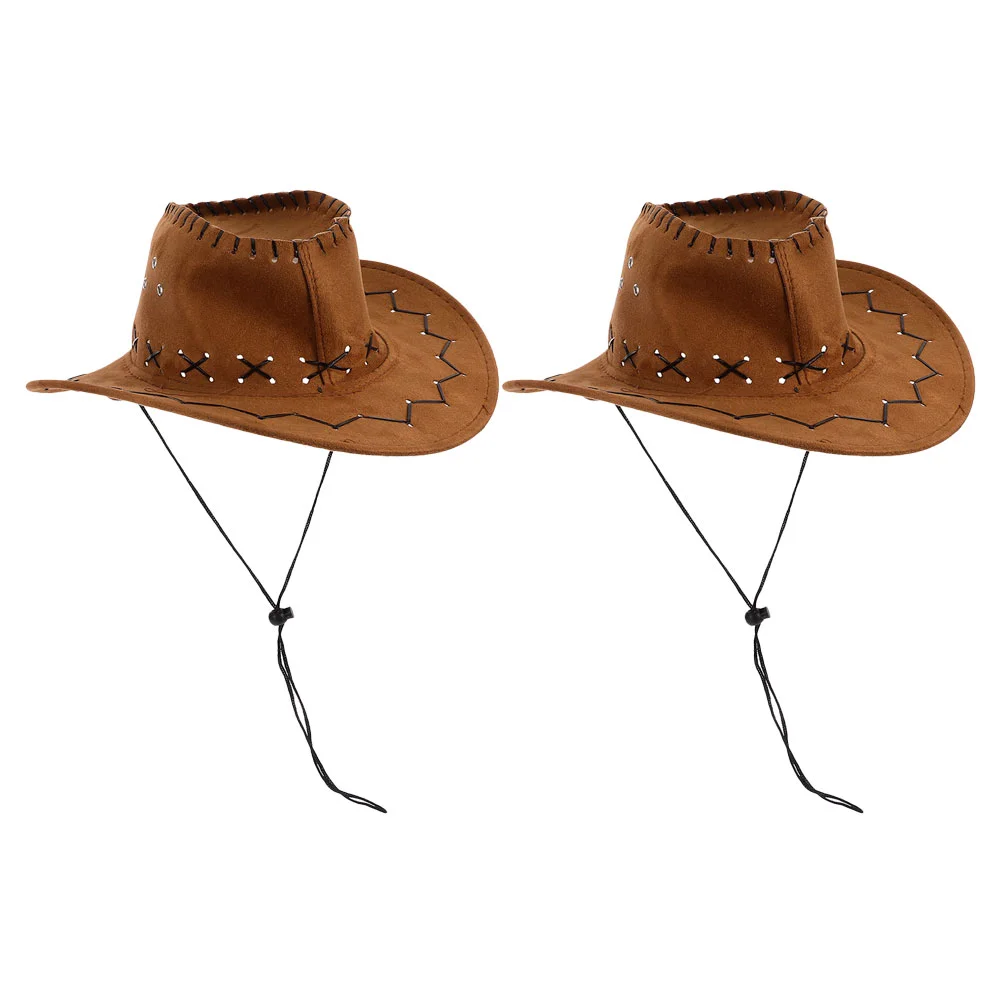 2 шт. детская ковбойская шляпа в стиле вестерн с широкими полями для мальчиков и