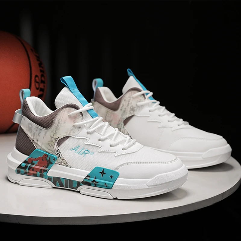 Men's Shoes Breathable Cushioning Non-Slip Student Street Basketball Sports Shoes Gym Fitness Running Training Athletic Sneakers