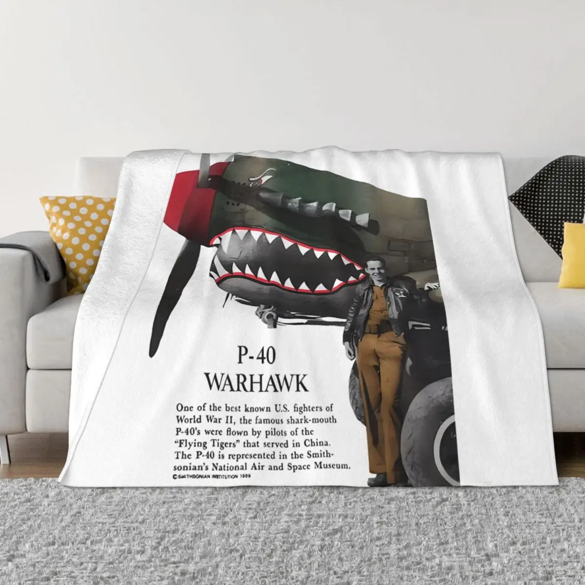 Одеяло P-40 WARHAWK Покрывало на кровать для двуспальной кровати
