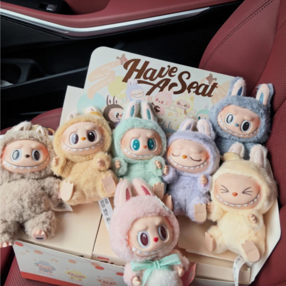 Подлинная оригинальная Labubu сидячая вечеринка кролик виниловая макарон II 2 слепая