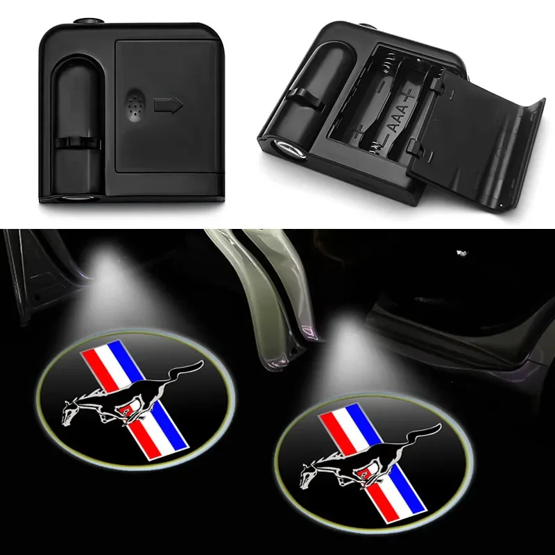 Светодиодная лампа для двери автомобиля беспроводная проектора HD