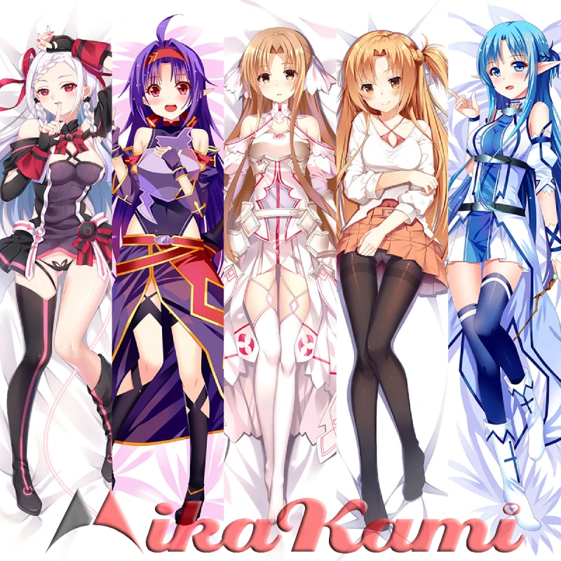 

Sword Art Online SAO Yuuki Asuna Dakimakura Pillowcase Pillow Cover Full Body Hugging Cushion Case Otaku Home Bedding Decor Gift