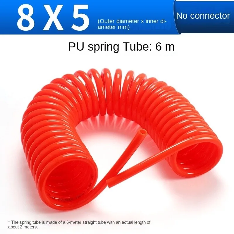 Купи PU trachea hose Air compressor spring tube pump high pressure telescopic spiral air duct with quick connector за 195 рублей в магазине AliExpress