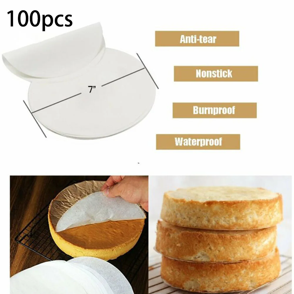 Круглая бумага для выпечки, круглая бумага для пергамента, Подложка для барбекю, печи, бумаги для гамбургеров, торта, антипригарный инструмент для выпечки печенья