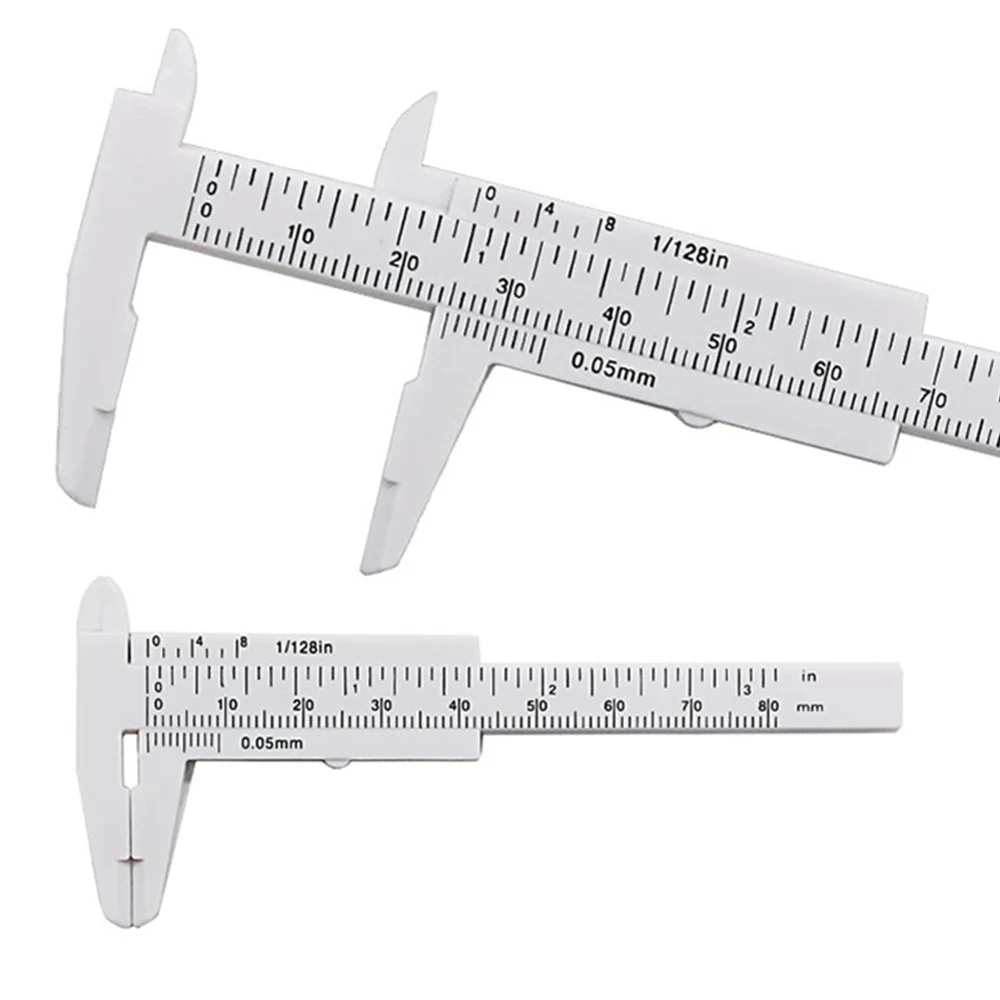 

Dual Scale Plastic Vernier Calipers 80mm Mini Gauge Measure Tool Ruler Micrometer Student Caliper Stationery Woodworking Tool