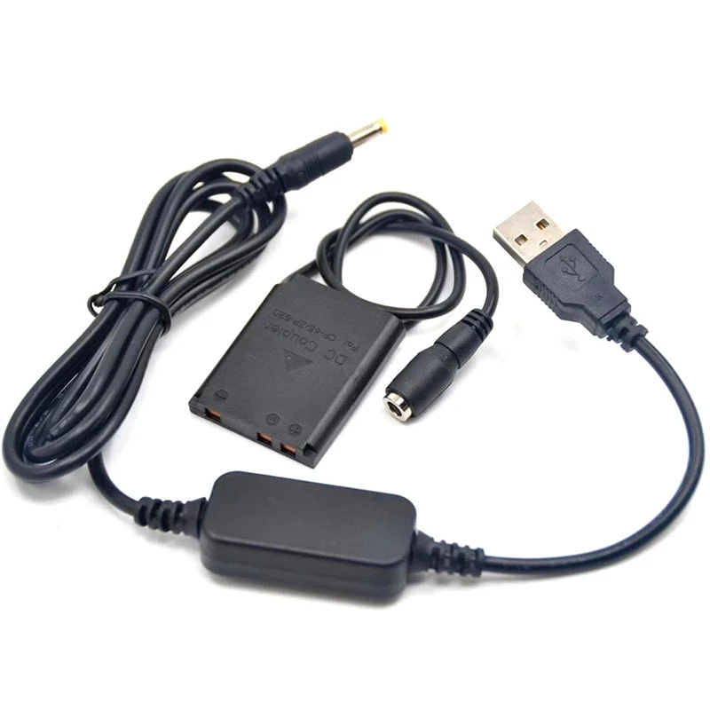 

EP-62D DC Coupler EN-EL10 Dummy Battery + 5V USB Cable Adapter For Nikon Coolpix S200 S500 S600 S700