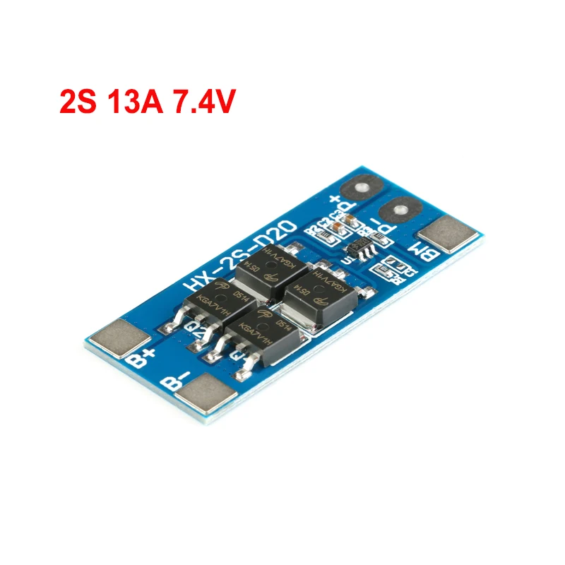 

2S 13A 7,4 V 18650 Защитная плата литиевой батареи Стандартная плата BMS напряжение зарядки 8,4 V-9V