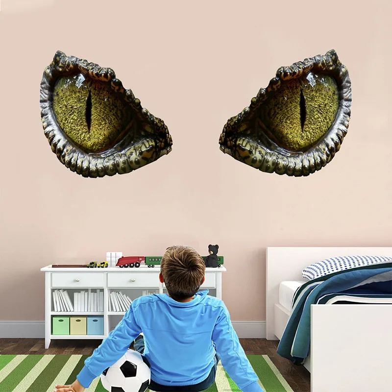 Новая имитация D динозавр глаз Настенная Наклейка для спальни и детской комнаты
