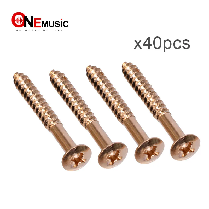 

40Pcs Gold Electric Bass Guitar NECK Joint Plate Mounting Screws/Fixing Bolt Guitar Parts 5*41mm